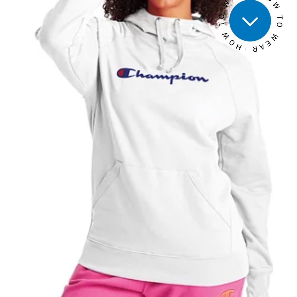 Champion  white hoodie sweatshirt Size Medium.